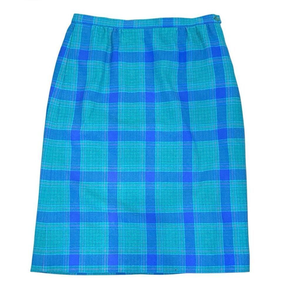 Pendleton Virgin Wool Tartan Plaid Skirt Vintage Fully Lined Sz. 16